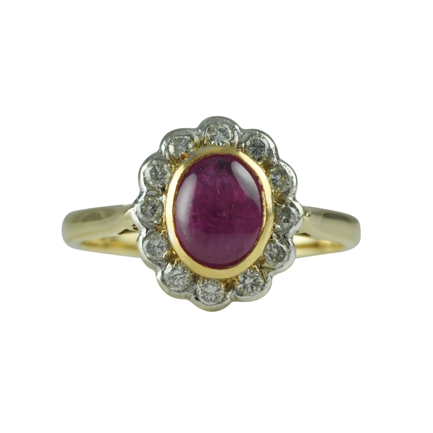 18ct Ruby & Diamond Cluster Ring