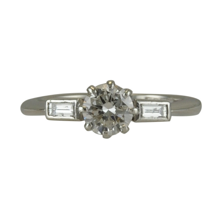 Platinum & Diamond Art Deco Design Engagement Ring