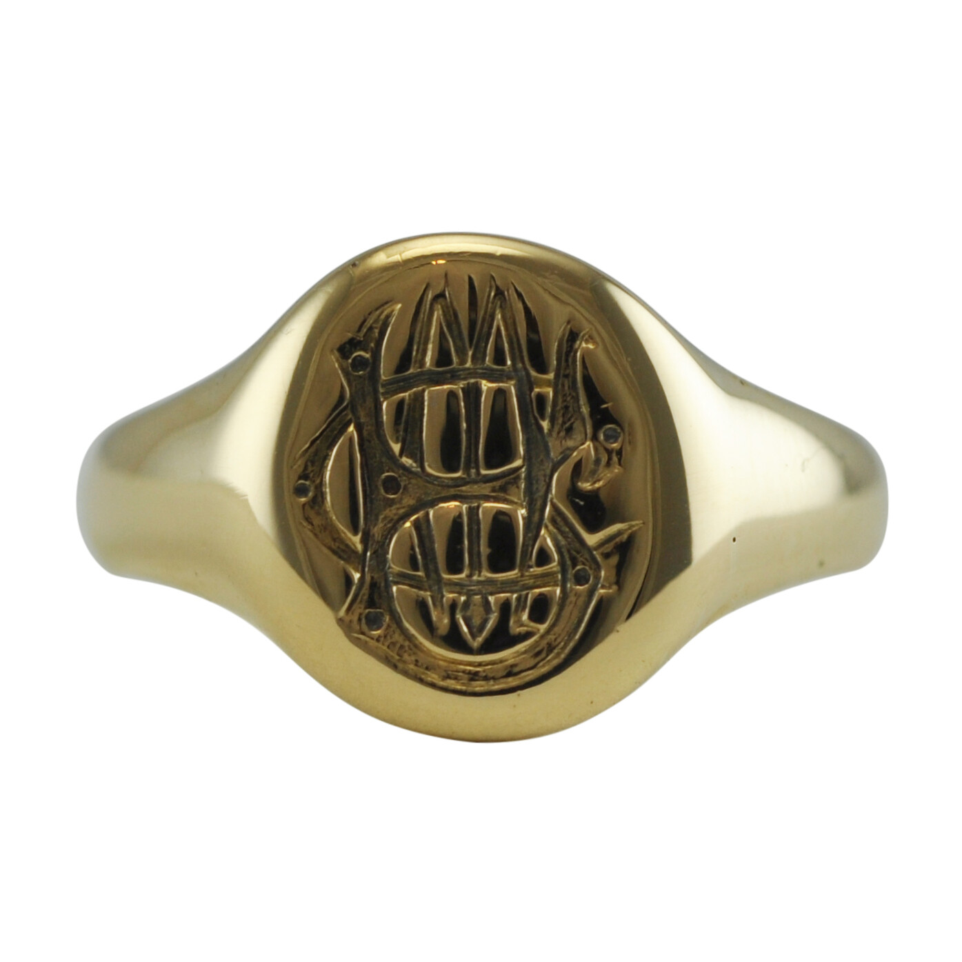 Gold Monogram Signet Ring