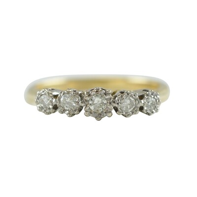 18ct Gold Five Stone Diamond Ring