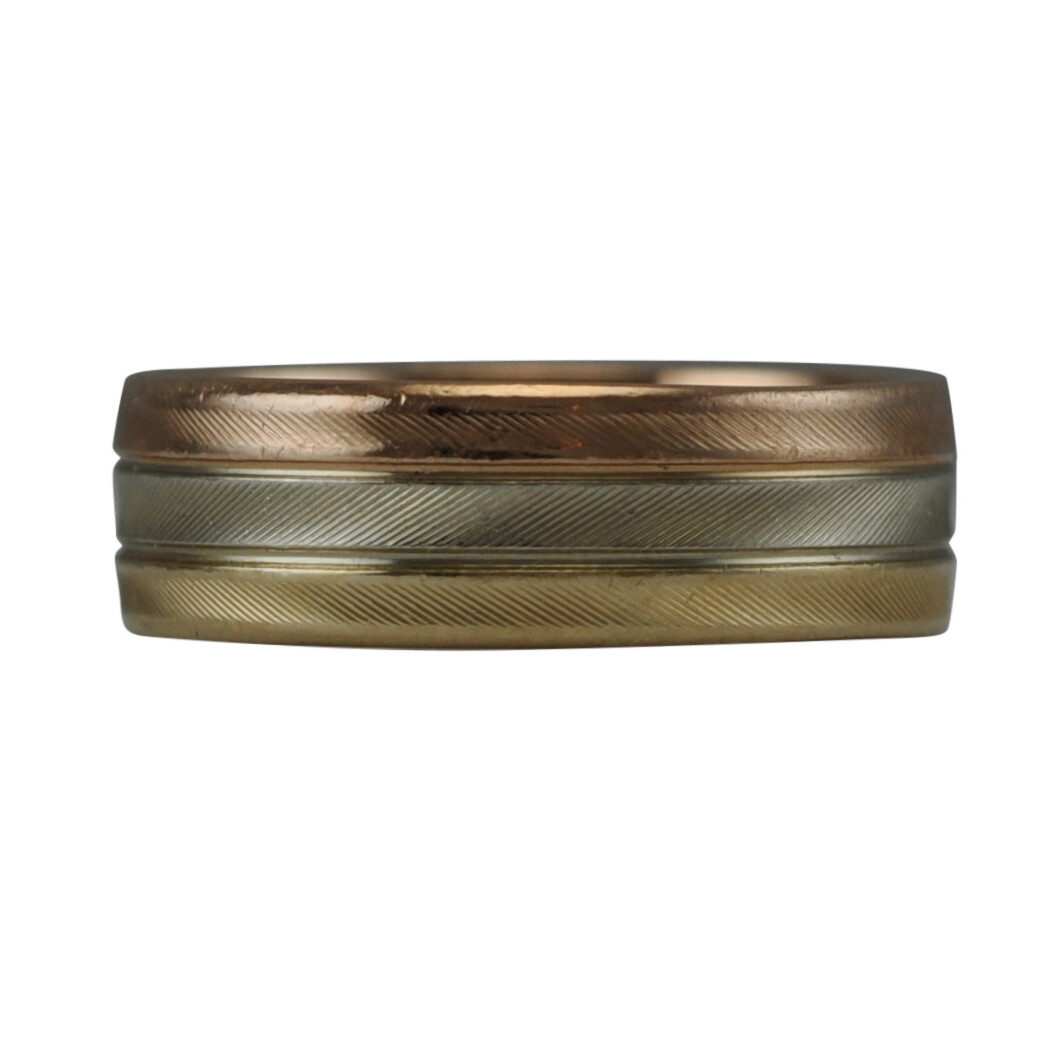 Three Colour 14K Wedding Band