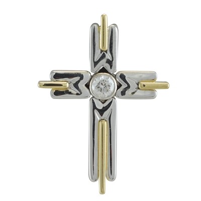 18ct Gold Diamond Set Cross Pendant