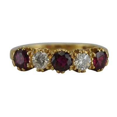 18ct Yellow Gold Ruby & Diamond Ring.