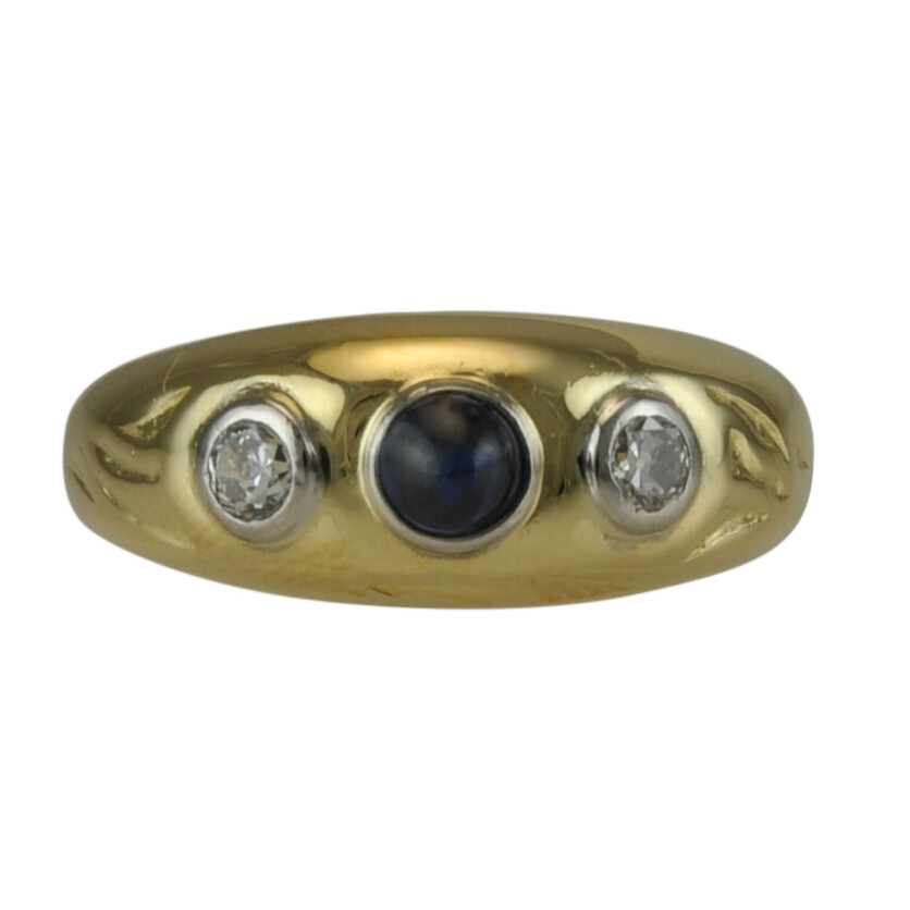 Sapphire & Diamond Gypsy Ring