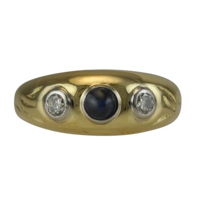 Sapphire & Diamond Gypsy Ring