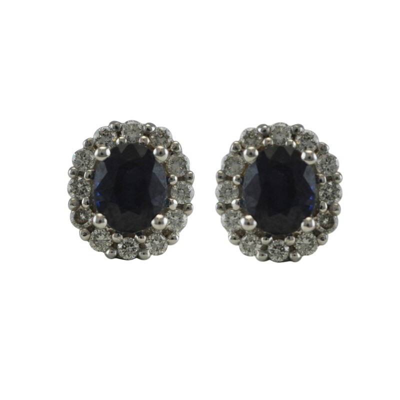 Sapphire & Diamond Cluster Earrings