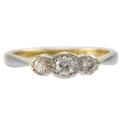 Vintage Three Stone Diamond Ring