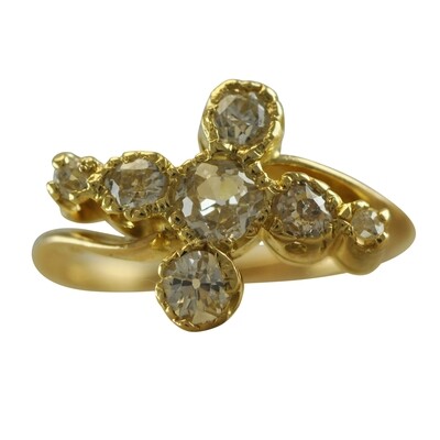 18ct Gold Diamond Cross Ring