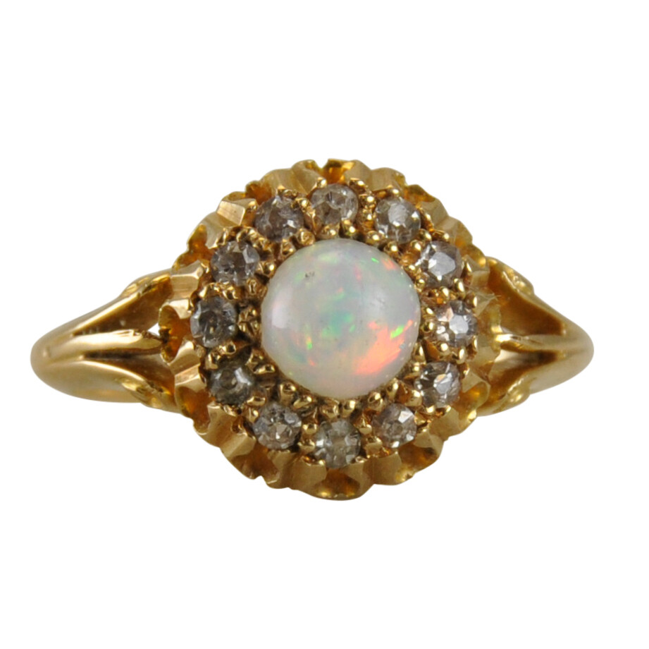 Edwardian 18ct Opal and Diamond Ring