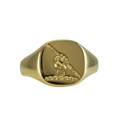 18ct Seal engraved signet ring