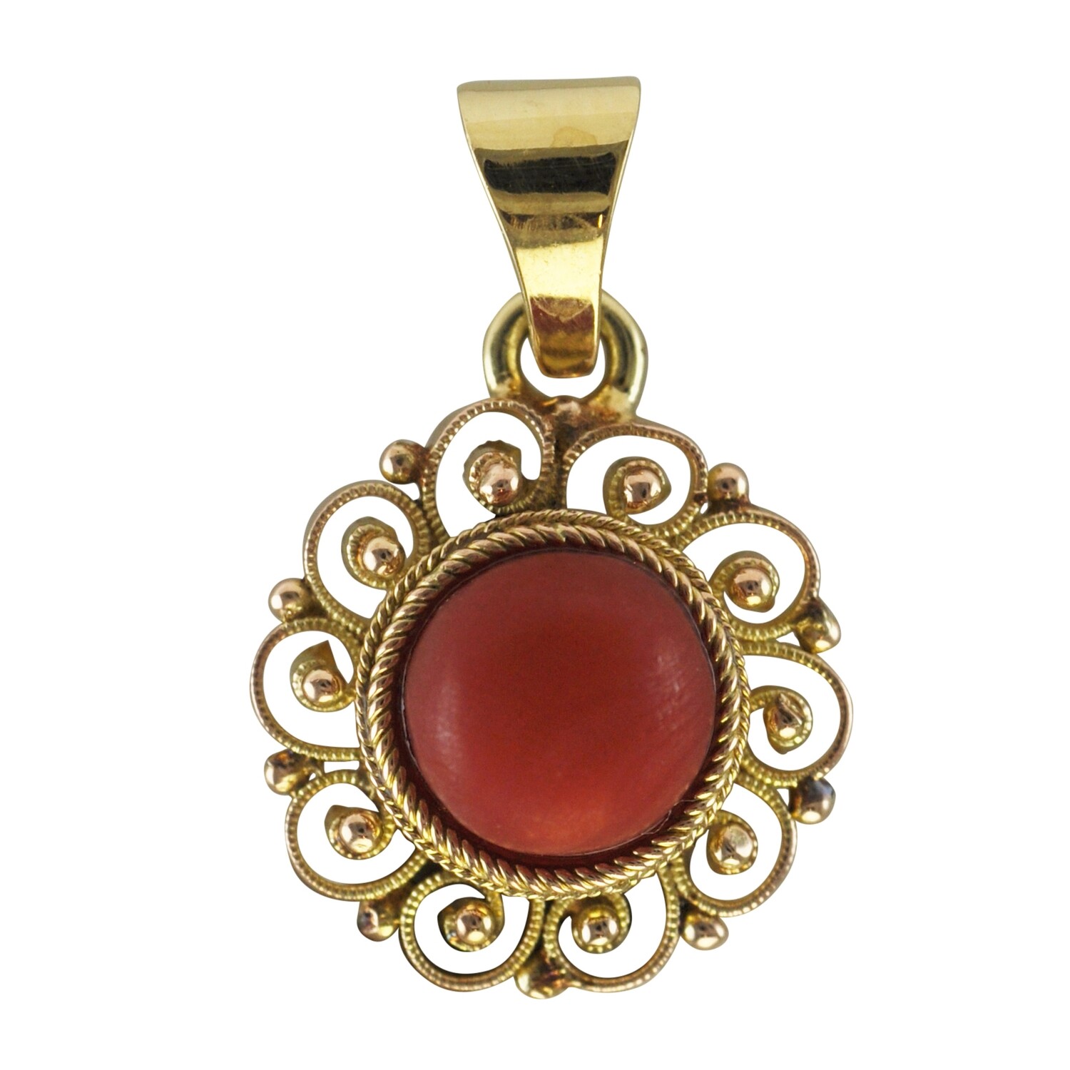 Coral gold hotsell pendant