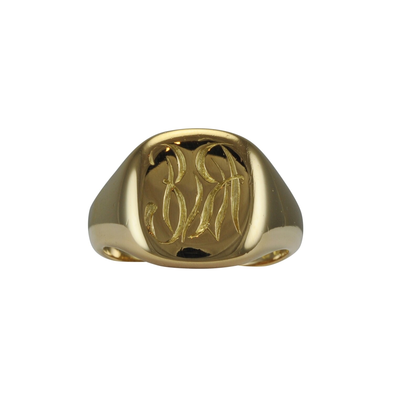 18ct Gold Signet Ring Engraved RWE
