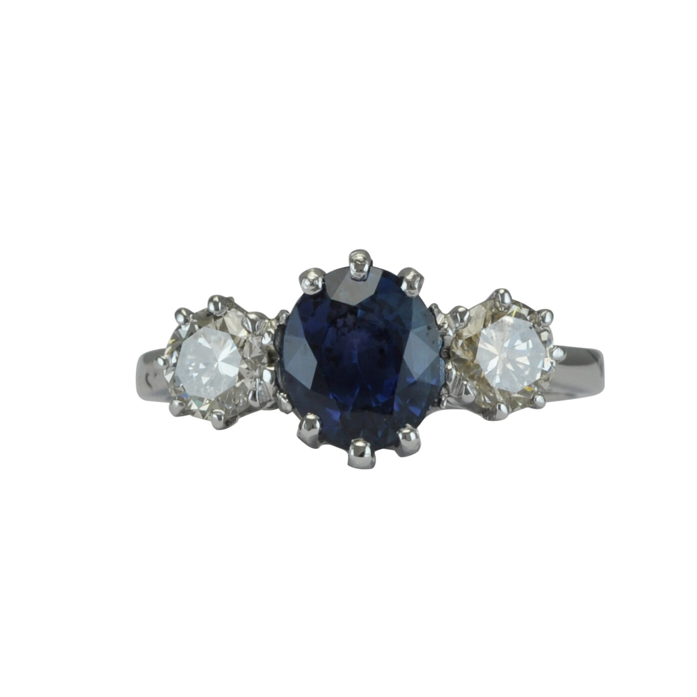 Vintage Sapphire & Diamond Three Stone Ring