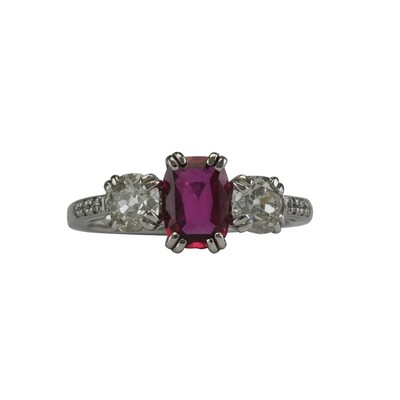Platinum Pink Sapphire & Diamond Ring