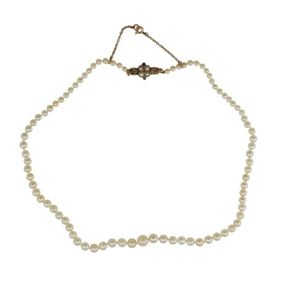 Pearl, Diamond & Sapphire Snap Necklace