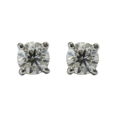 18ct White Gold Earrings 1ct Diamond