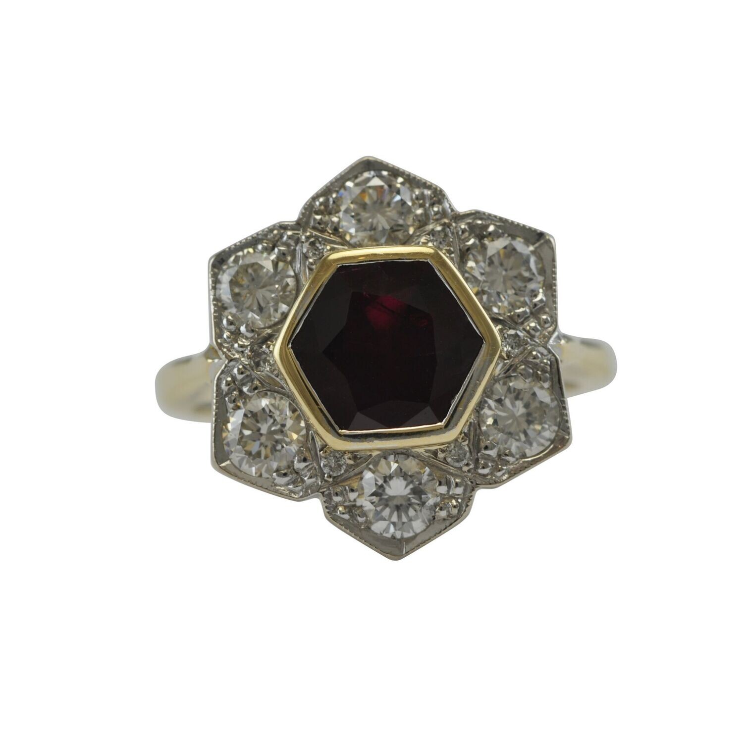 Ruby and Diamond Floral Ring