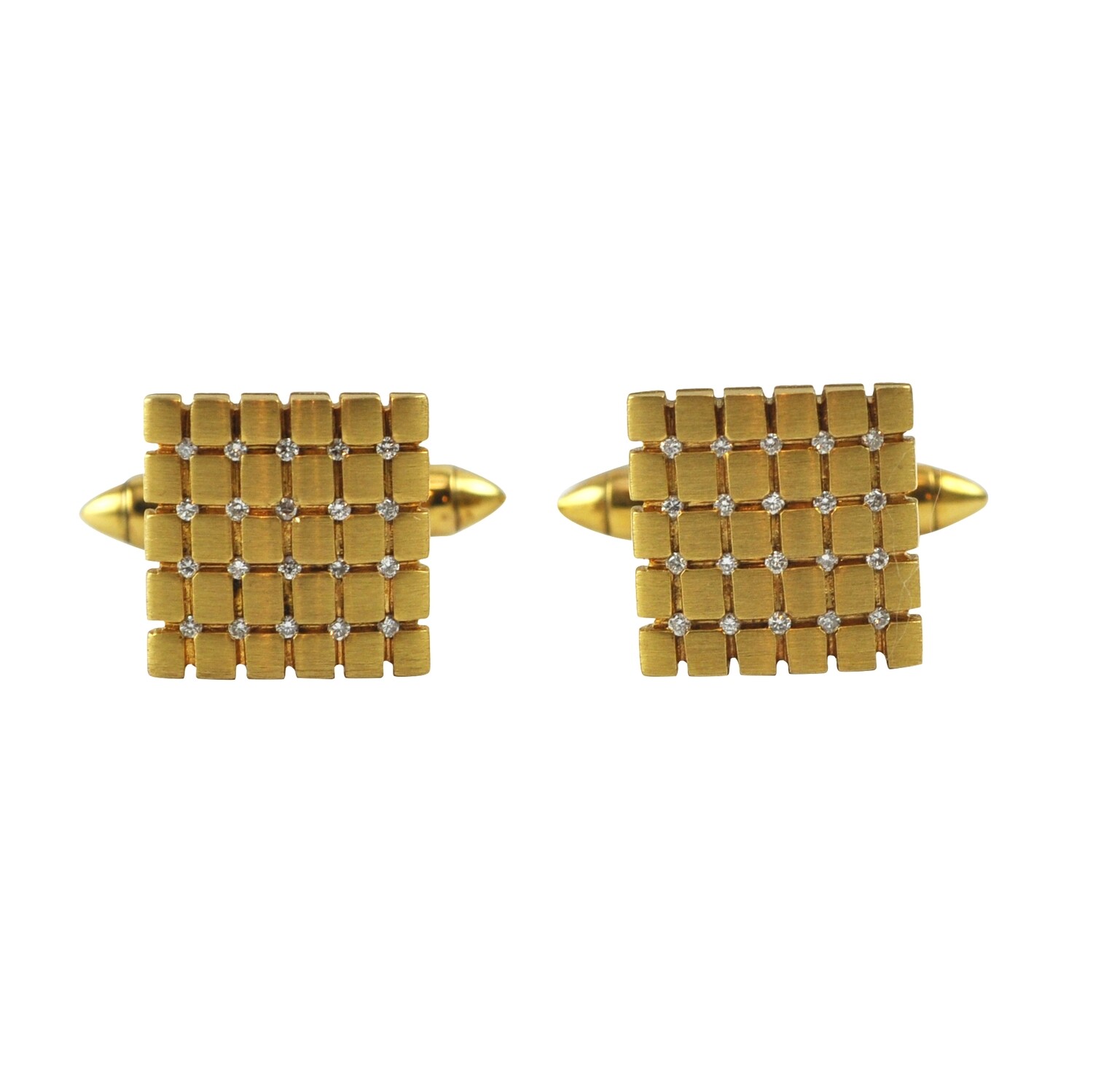 9ct Gold Diamond Set Cufflinks