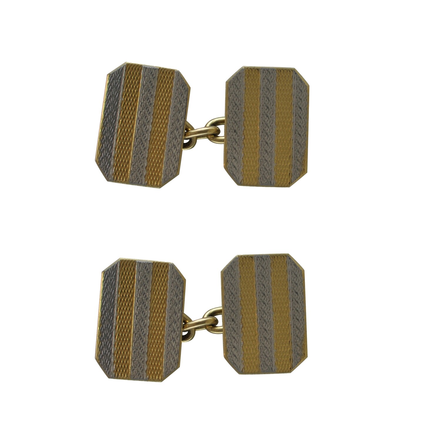 1930s Art Deco Platinum and Gold Cufflinks