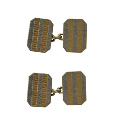 1930s Art Deco Platinum and Gold Cufflinks