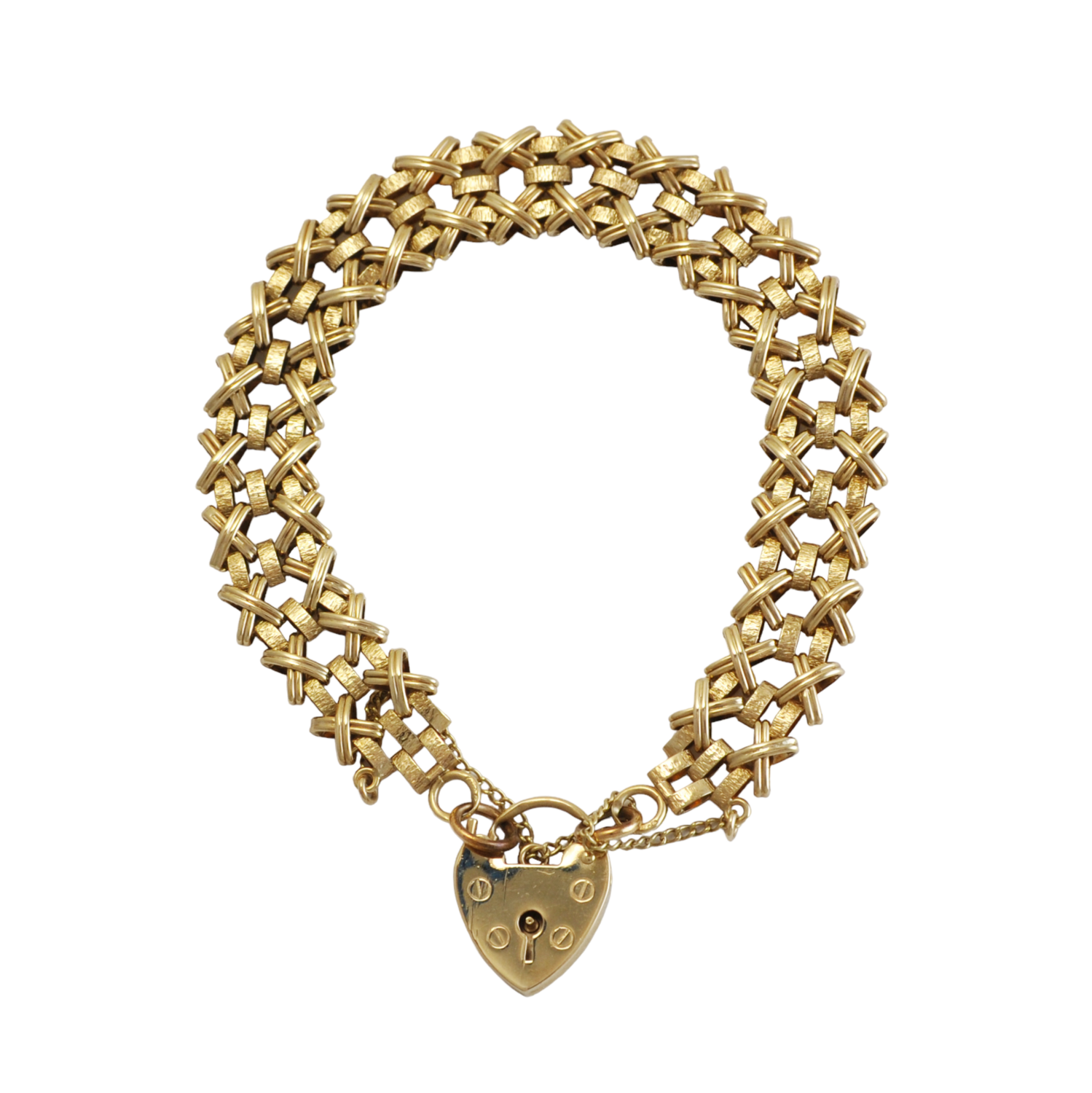Three Bar Cross Gate Designed Gold Bracelet