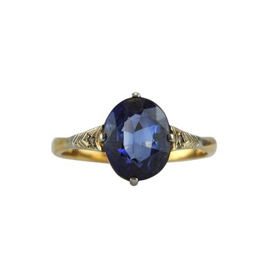 Edwardian Synthetic Sapphire Ring