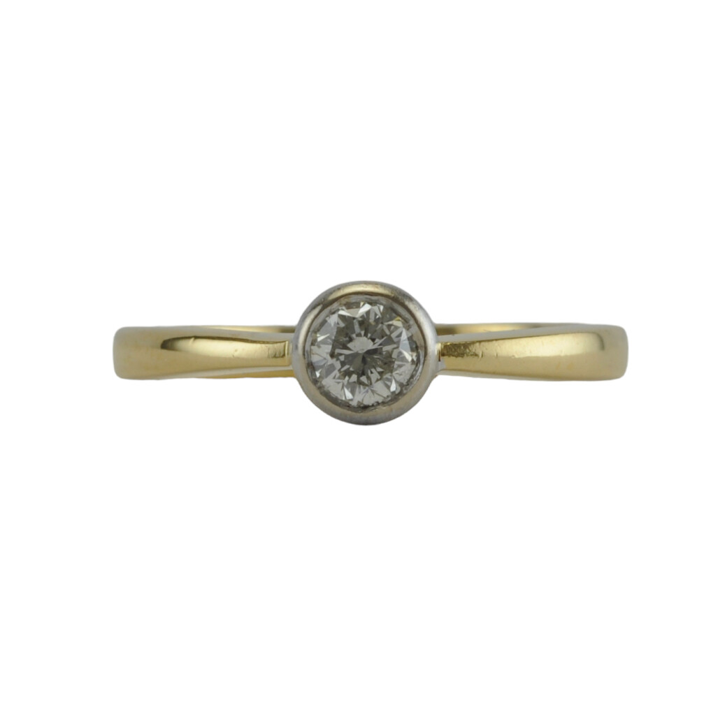 Rub-over Set Solitaire Diamond Ring