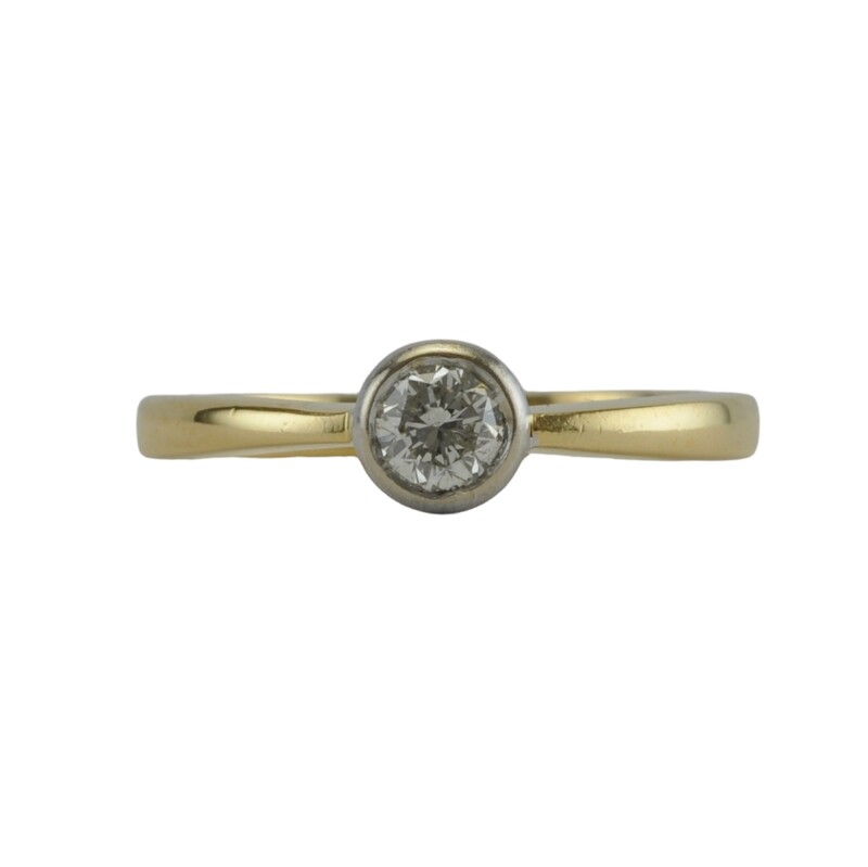 Rub-over Set Solitaire Diamond Ring