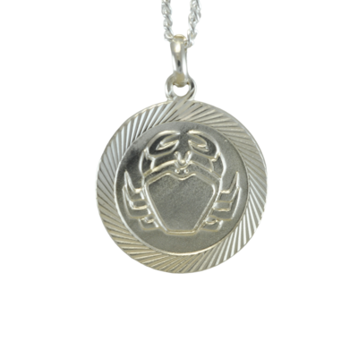 Cancer Zodiac Silver Pendant