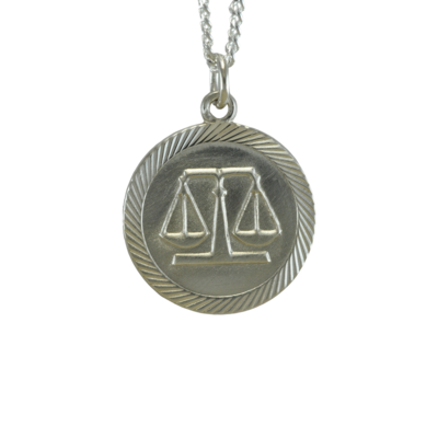 Libra Zodiac Silver Pendant
