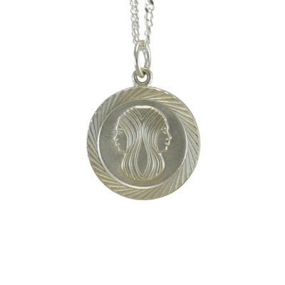 Gemini Zodiac Silver Pendant