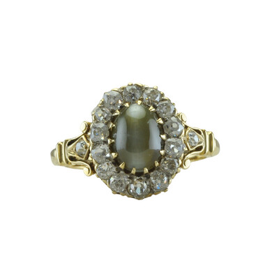 Antique Cat’s Eye Cluster Ring