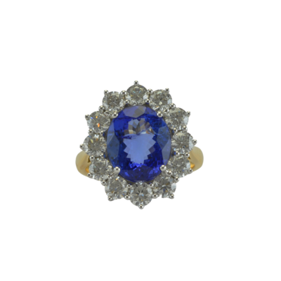 Tanzanite & Diamond Cluster Ring
