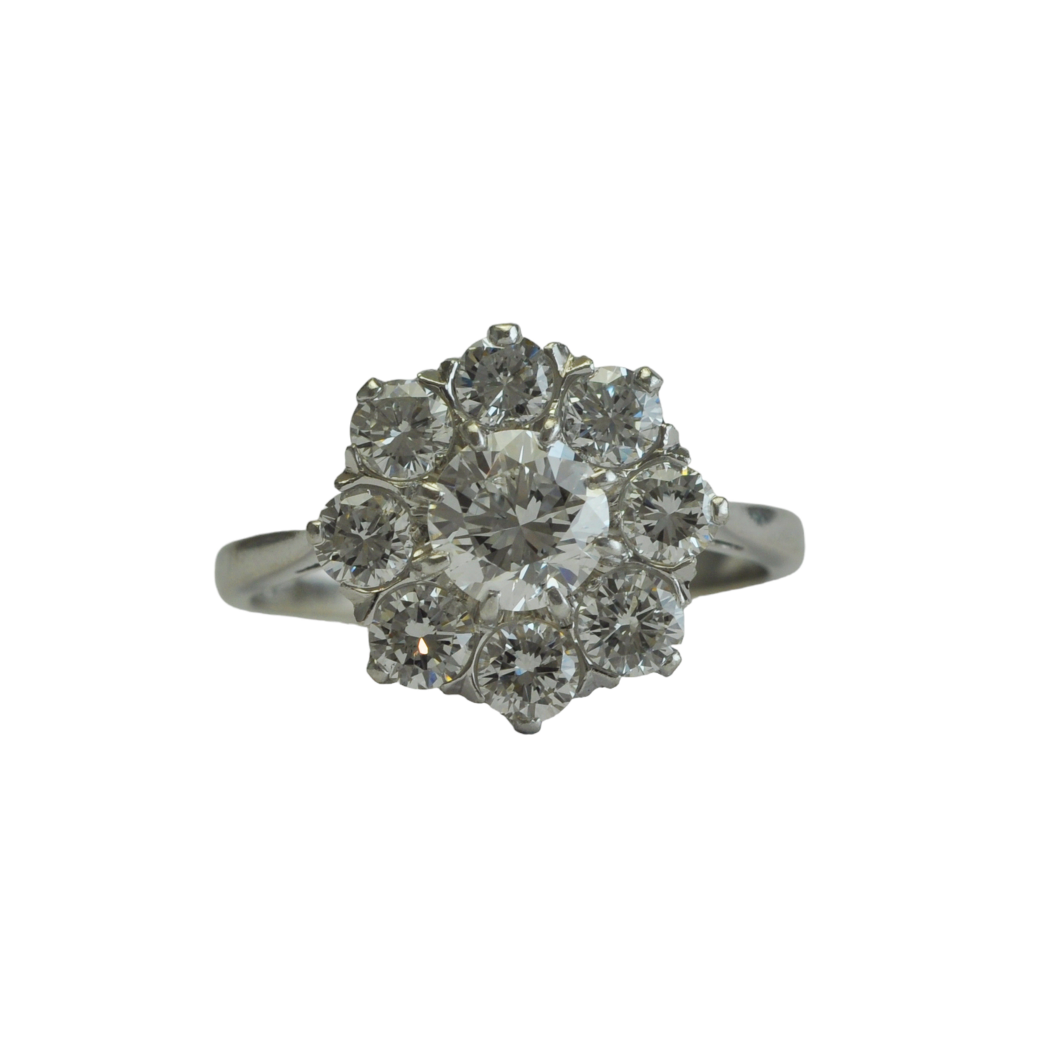 9 stone deals diamond cluster ring