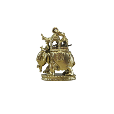 9ct Gold Elephant with Mahout and Howdah