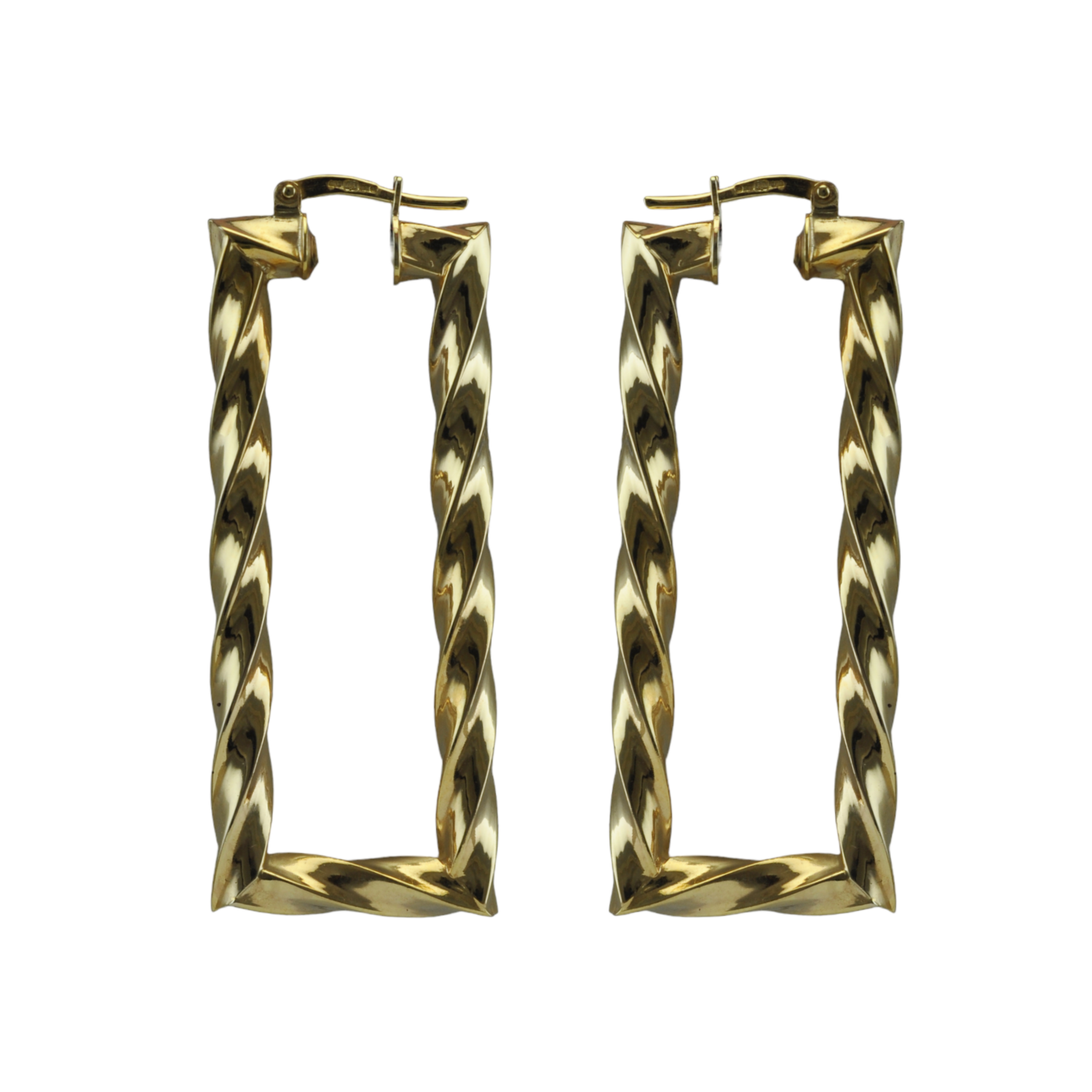 Rectangular Gold Hoop Earrings