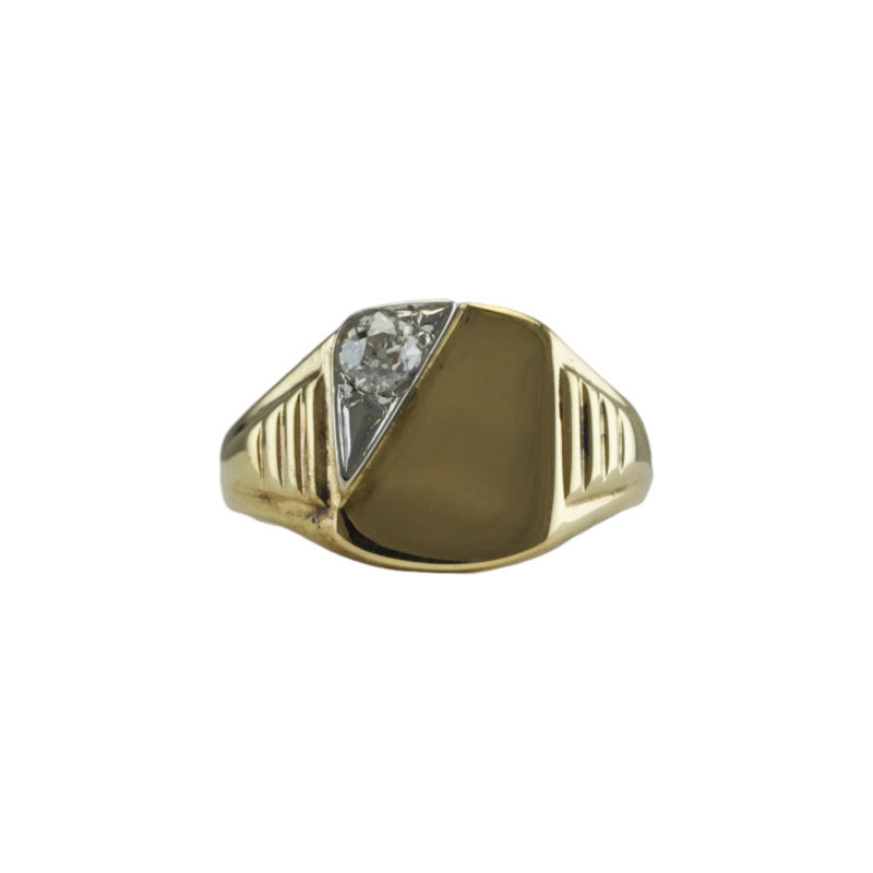 Vintage Diamond Set Signet Ring
