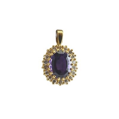 Amethyst & Diamond Pendant - SOLD