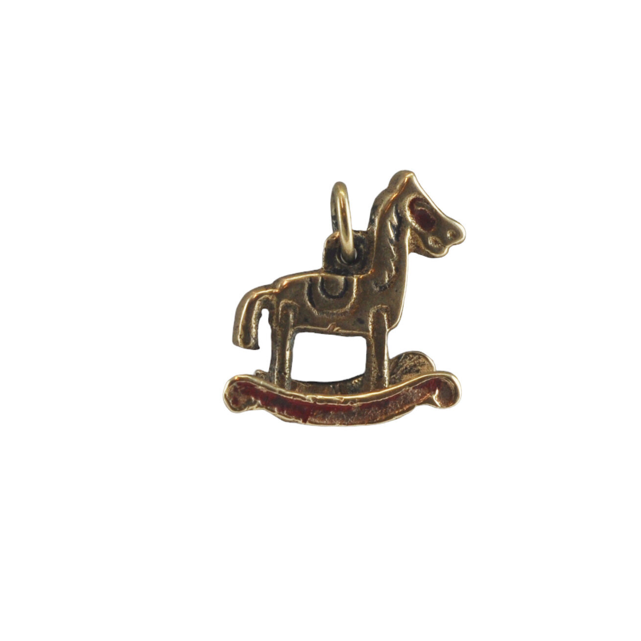 Vintage gold rocking horse charm