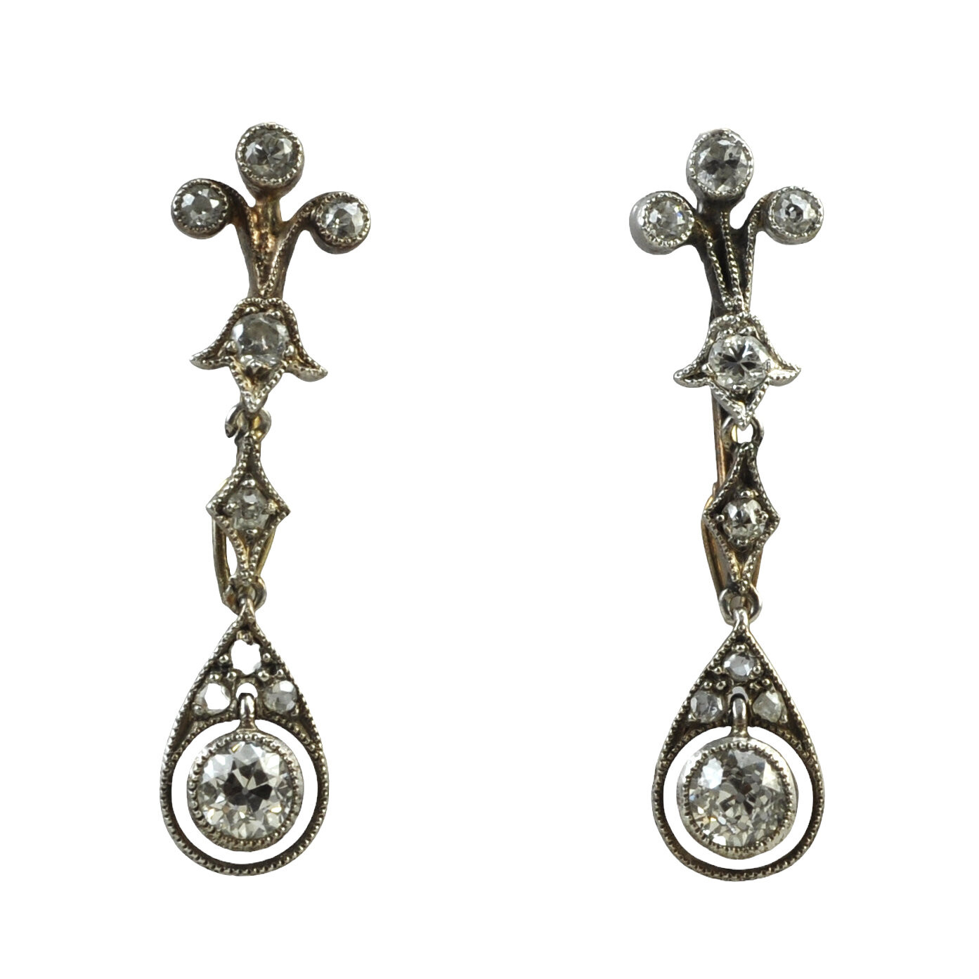 Antique diamond drop earrings - RESERVED