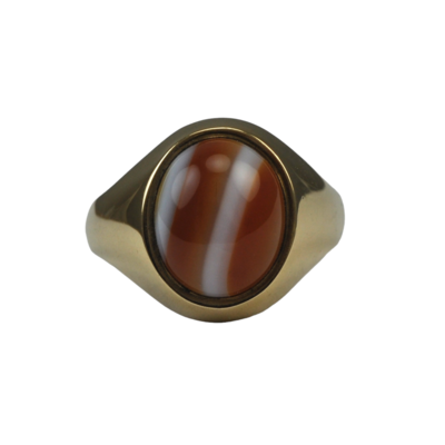 1970s Agate Signet Ring