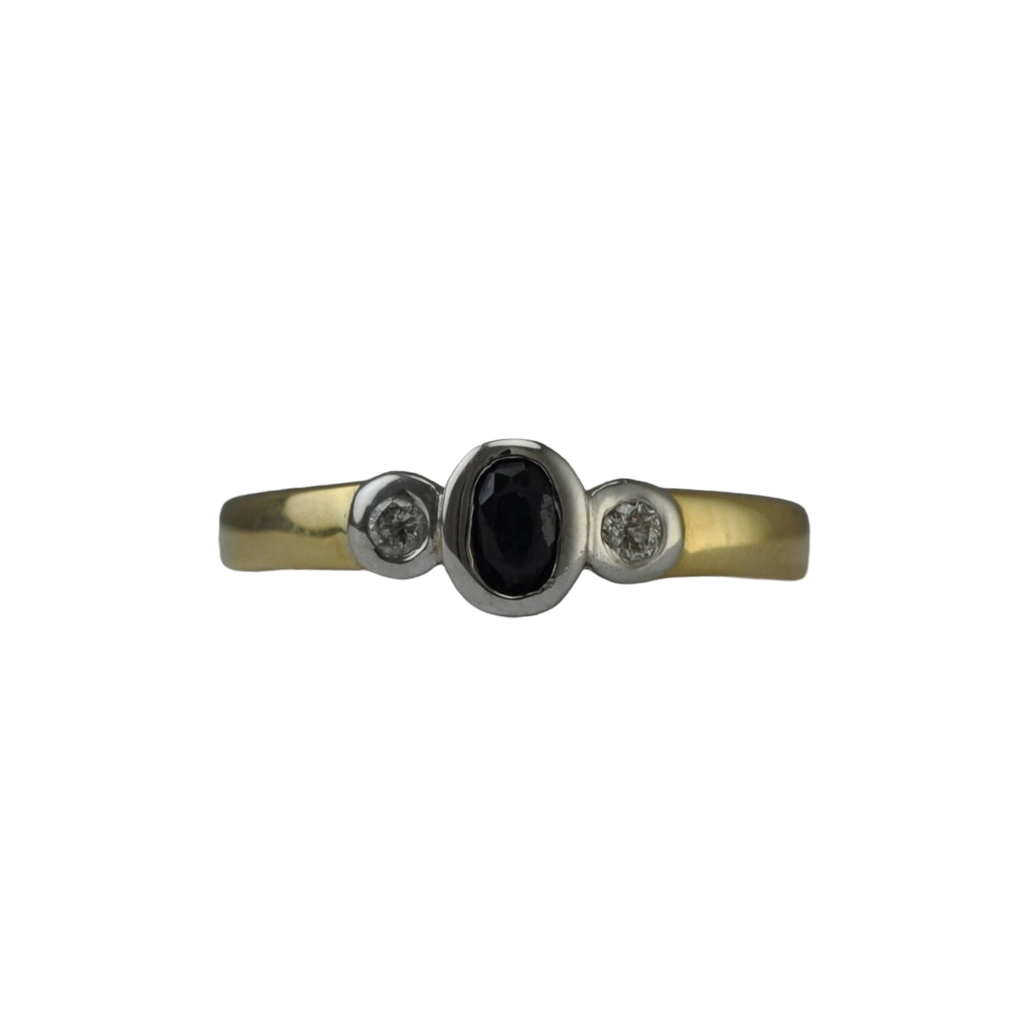 Bezel Set Sapphire and Diamond Ring