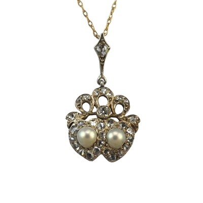 Victorian Double Heart Pendant