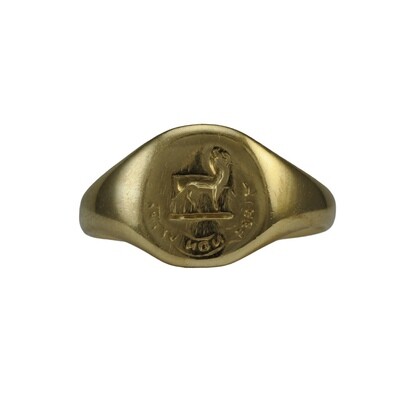 Antique 18ct Gold Crest Signet Ring