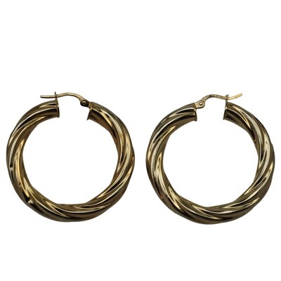 Pre-owned Twisted Hoop Earrings