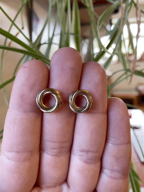 Italian 18ct Stud Hoops