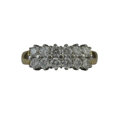 Pre-owned Two Row Diamond Ring