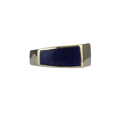 Contemporary Lapis 9ct Gold Ring