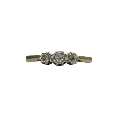 Petite Vintage Diamond Three Stone Ring