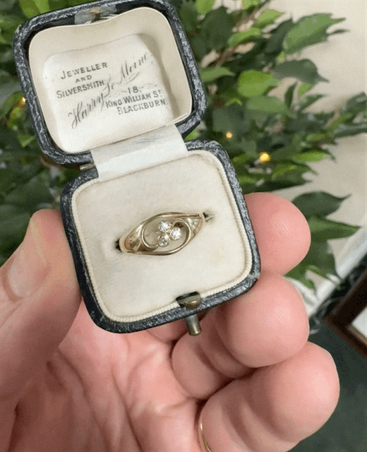 1980s diamond Triskelion ring - RESERVED